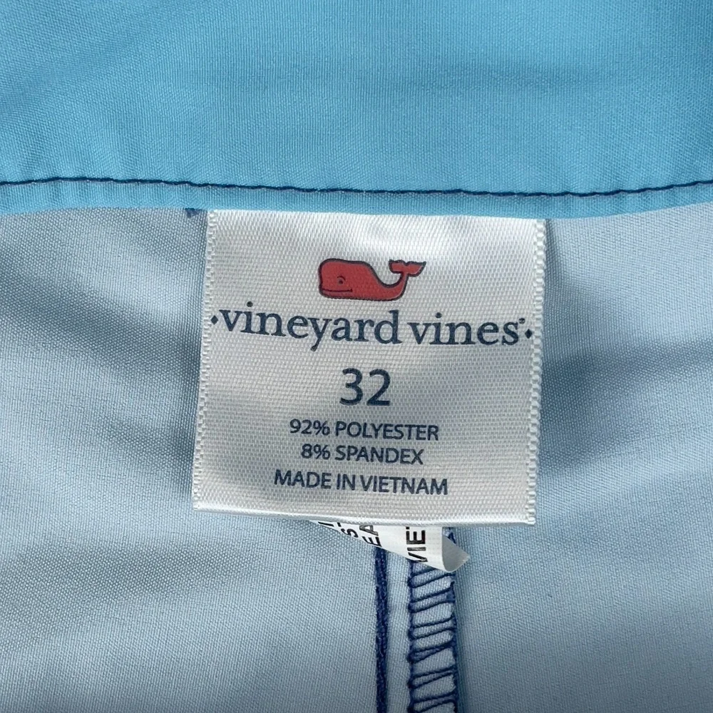 Vineyard Vines Board Shorts Swim Trunks Mens 32 Blue Striped Stretch Performance